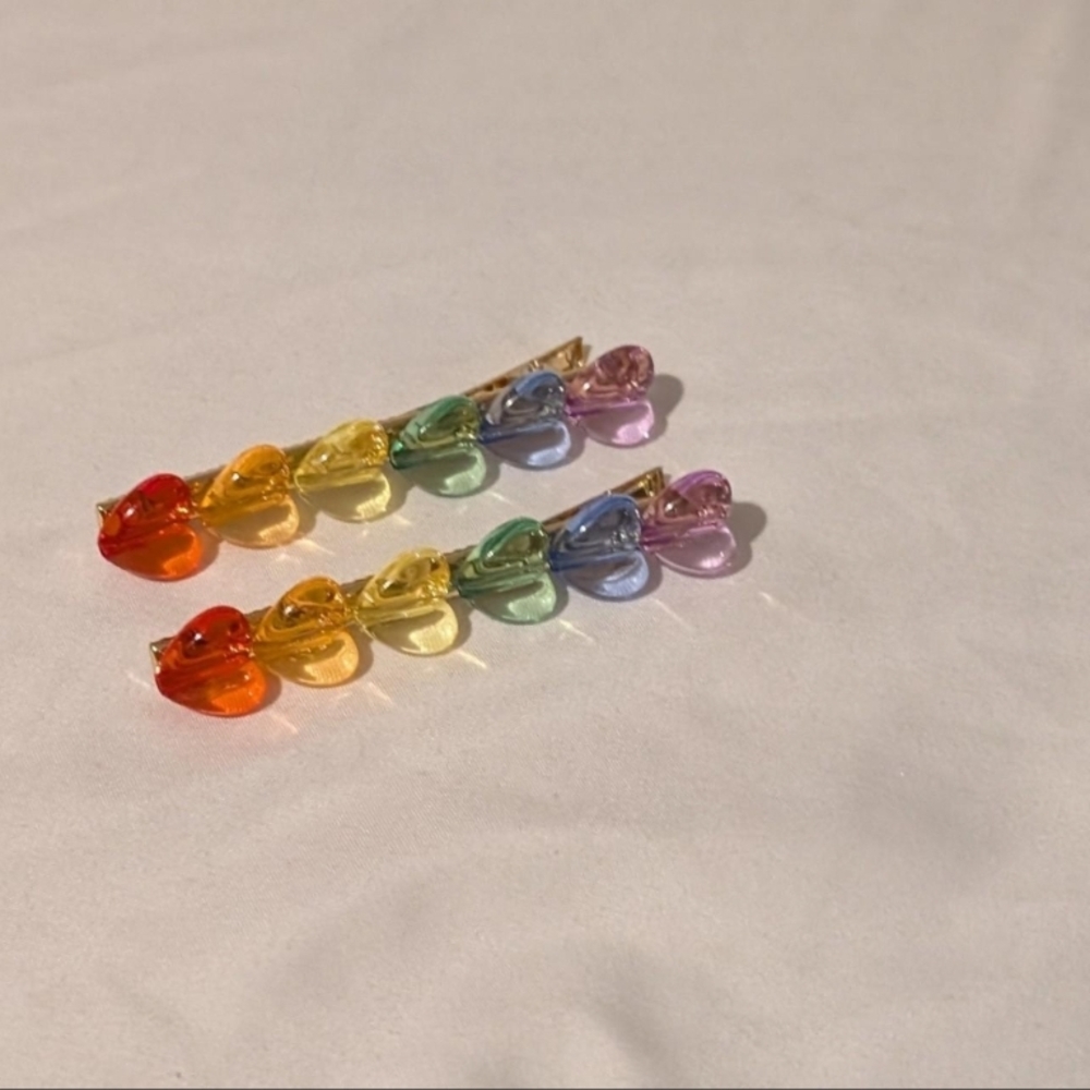 Colorful Heart Hair Clips